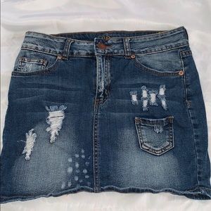 Denim blue mini skirt